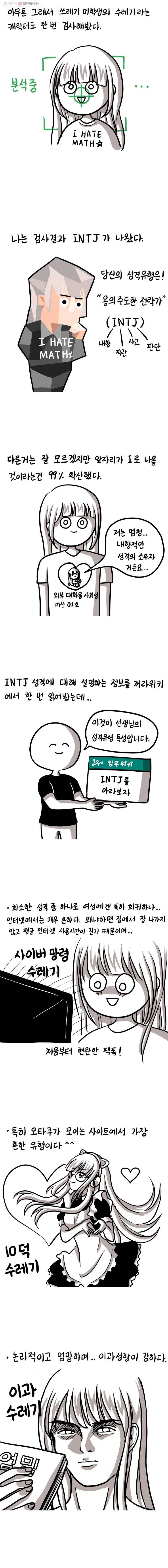쓰레기 머학생 56화 MBTI 검사해본 만화 2