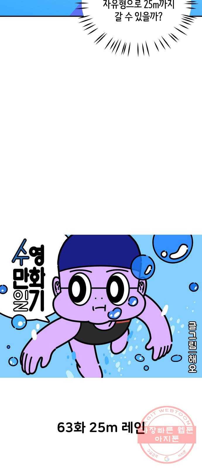수영만화일기 63화 25m 레인 15