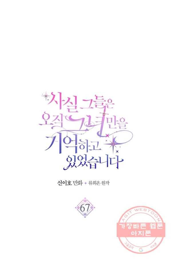 사실, 그들은 오직 그녀만을 기억하고 있었습니다 67화 1