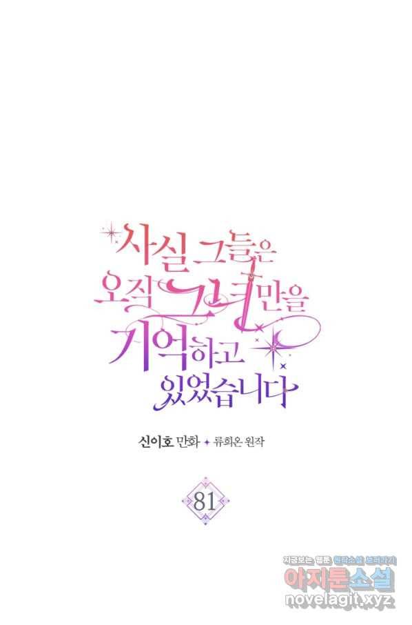 사실, 그들은 오직 그녀만을 기억하고 있었습니다 81화 1